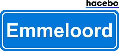 Hacebo - Plaatsnaam Sticker - 29x10 CM - Emmeloord sticker - Verkeersborden sticker - grappige cadeaus - Emmeloord