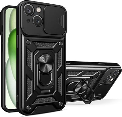 Hoesje geschikt voor Apple iPhone 15 Plus - Techsuit Camshield Back Cover - Zwart