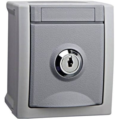 VIKO 90591043-DE Pacific Wandcontactdoos met randaarde afsluitbaar spatwaterdicht Grijs 1 stuk(s)