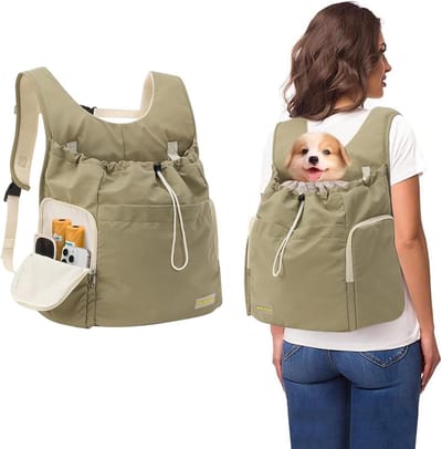 Comfortabele Hondenrugzak voor Reizen en Wandelen - Geventileerde Draagzak voor Kleine Honden en Katten tot 6kg