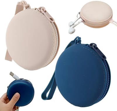 Zachte Siliconen Hoofdtelefoonhoesjes, 2 Stuks, Reis Kabel Organizer, Elektronische Accessoire Tas voor Hoofdtelefoons, Oordopjes en Kabels