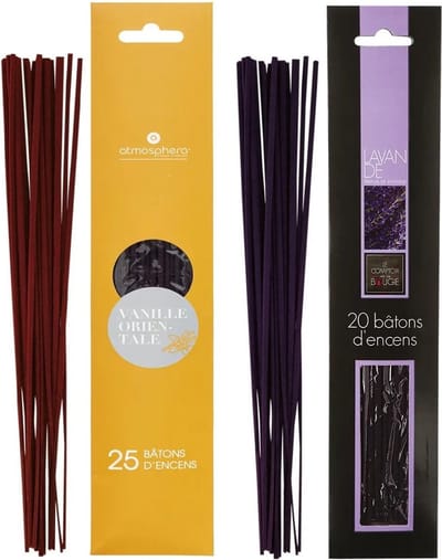 Atmosphera Wierook stokjes - set van 2 geuren - Vanille en Lavendel - 25 cm - Ontspanning