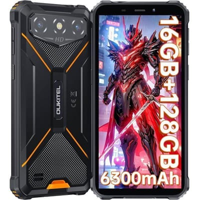 Robuuste Smartphone OUKITEL G3 16GB+128GB 6300mAh 6  HD+ IPS Onbreekbare Mobiele Telefoon Android 14 Dual SIM 4G/GPS/Face ID Groen groen