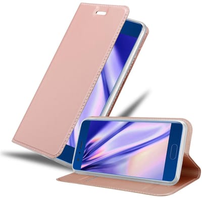 Cadorabo Hoesje geschikt voor Honor 9 in CLASSY ROSE GOUD - Beschermhoes met magnetische sluiting, standfunctie en kaartvakje Book Case Cover Etui