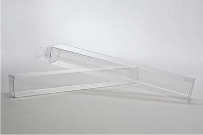 Plastic Doosjes 2,5x2,5x20,3cm Kristalhelder (25 stuks) | transparante doosjes | doorzichtige doosjes