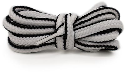 Braided laces - wit/zwart - 120cm - voor oa van Bommel