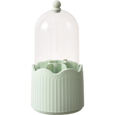 Porte-pinceaux de maquillage transparent, anti-poussière, rotatif à 360 degrés, boîte de rangement pour pinceaux, vert menthe vert menthe
