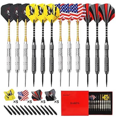 Professionele Dartset van 12 Darts met Aluminium Schachten en Vervangbare Vinnen
