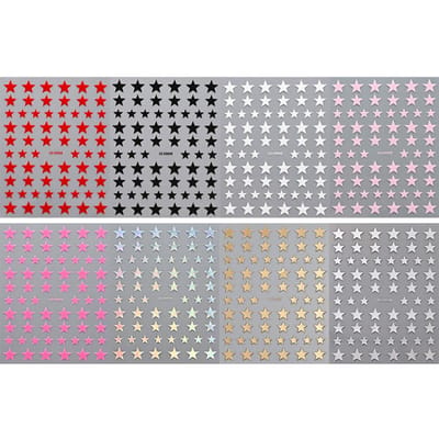 8 stuks/set 3D Metallic Goud & Zilver Ster Nagels Stickers, 8 stuks Y2K Pentagram Holografisch Schuif Decoratie Charm Nagels Kunst Decoratieve DIY Nagels Accessoires 8pcs