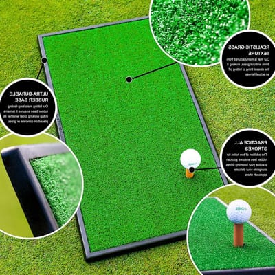 FORB Launch Pad Golf-oefenmat – 60 cm x 30 cm kunstgras slagmat – inclusief afneembaar rubberen tee – duurzame rubberen basis – ideaal voor binnen- en buitengolfoefening