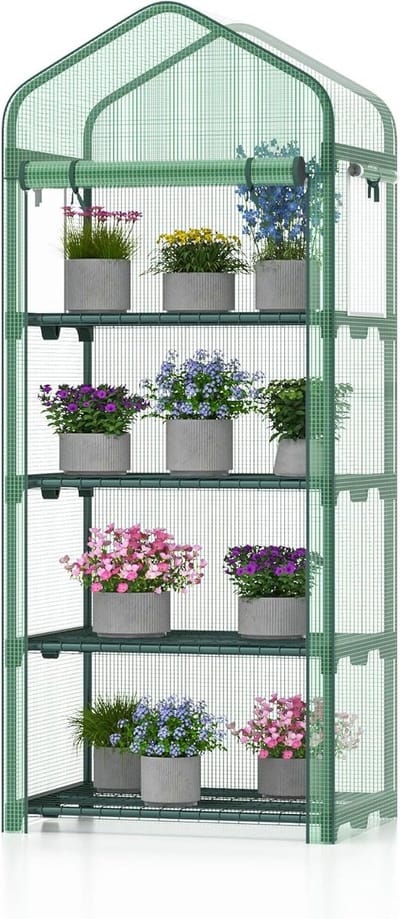Mini Kas - Kweekkas Tuin - Planten Beschermen - 4 Lagen Ontwerp - 160 cm Hoog - Groen