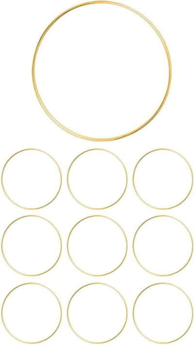 Dromenvanger Hoepels - Metalen Ringen - Huisdecoratie Maken - Stevige Ijzeren Constructie - 10 Stuks - Zilver Goud