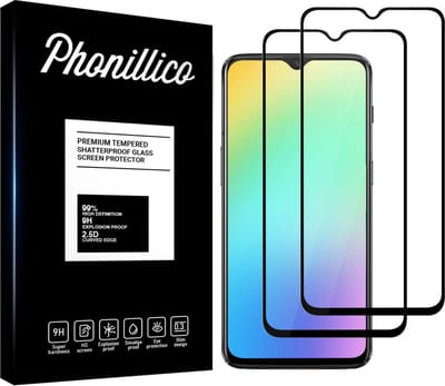 Screenprotector voor OnePlus 7 - 2 stuks Beschermglas van glas Transparante glazen schermbeschermfolie met zwarte randen