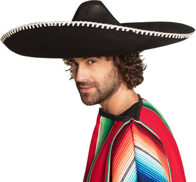 Boland - Sombrero Juanito Zwart - 59 - Volwassenen - Mannen - Landen