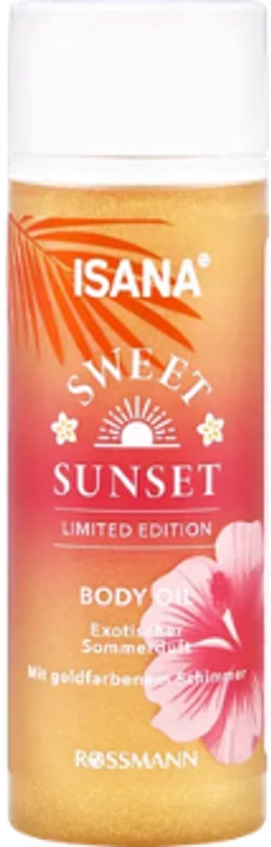 Lichaamsolie Sweet Sunset - Isana | 1x 100ml - Arganolie & Exotisch zomerse geur - Met Gouden Shimmer | Body Oil - Limited Edition 2026