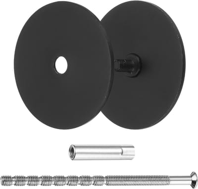 Deurgat Afdekplaat - Gat Vuller - Gaten Dichten - Roestvrij Staal - 1 3/4 Inch Gat - Zwart