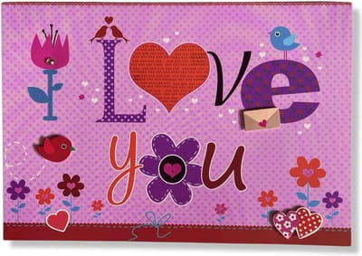 XXL Luxe 3D Valentijnskaart vogeltjes - 18.5x26.5cm - Inclusief gekleurde envelop