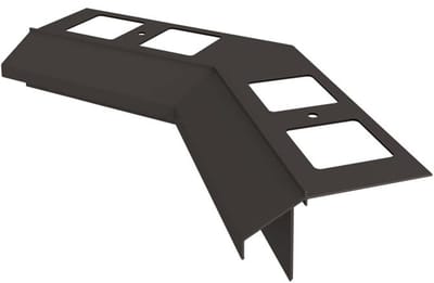 Renoplast® Aluminium Binnenhoek 135° Voor Dakrandprofiel K100R Grafiet - Afwerking Van Terrassen En Balkons - Tegelvloeren Op Lijmmortel - Waterafvoersystemen Hoekprofiel - Poedergecoat