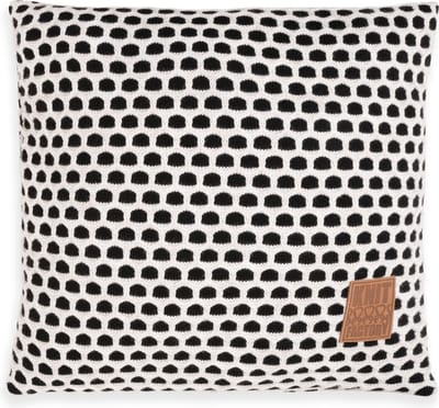 Knit Factory Mila Sierkussen - Vierkant kussen - Kussen woonkamer - Bank kussen - Decoratie kussen - Zwart/Beige - 50x50 cm - Kussenhoes inclusief kussenvulling