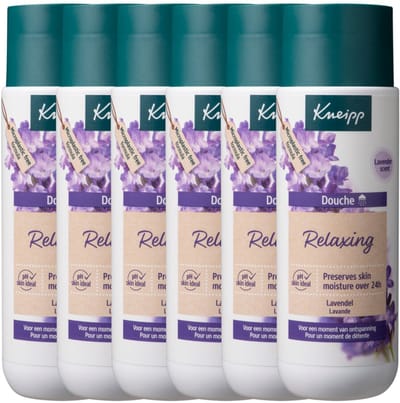 Kneipp Relaxing - Douchegel - Lavendel - In vernieuwde duurzame verpakking! - Voordeelverpakking - Grootverpakking - 6 x 200 ml