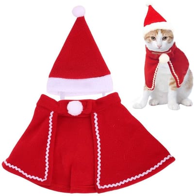 Dailygoods- Huisdier Kerstkostuum Hoogwaardig Polyester - Kerstman Kostuum - Katten/Honden Kostuum - Feestelijke Kleding - Ademend/Comfortabel - Ideaal voor Binnen/Buiten