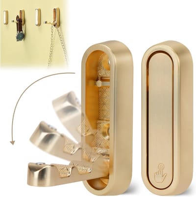 Set van 2 Vouwhaken - Multifunctionele Kledinghaken van Zinklegering voor Slaapkamer, Badkamer en Woonkamer - Antislip Wandbevestiging