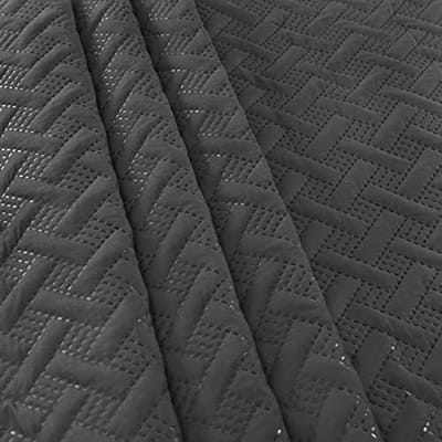 Bedsprei met geometrisch patroon - Patchwork Dekbedovertrek - Zacht en comfortabel - 220x240cm - Donkergrijs