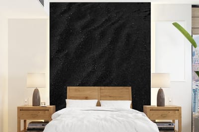 Behang - Fotobehang Zand - Zwart - Wit - Strand - Breedte 165 cm x hoogte 220 cm