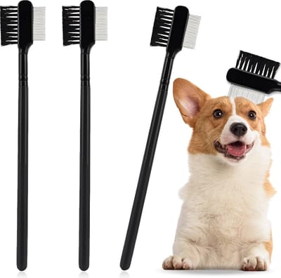 JGS ® Dubbelzijdige Oogverzorgingskam voor Huisdieren - Set van 3 Stuks voor Kleine Honden en Katten