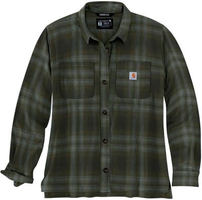 Carhartt Damesoverhemd, middelzware flanel, lange mouwen, geruit, Basil