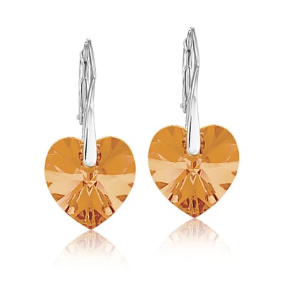 Montebello Oorbellen Noor HZ112 - Swarovski Hart - 925 Zilver Gerhod. - Ø14mm - 30mm