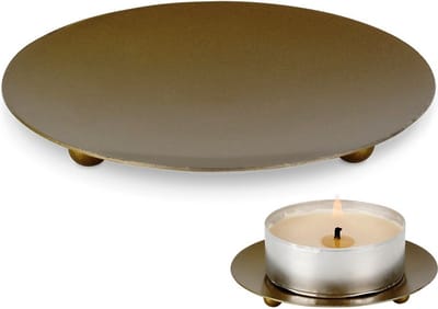 Kaarsenbord Metaal Gouden 8,5 cm - Kaarsenplateau - Bord voor Kaarsen - Dienblad