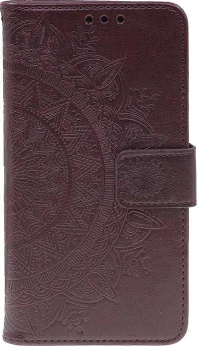 Shop4 - Geschikt voor Samsung Galaxy Note 10 Hoesje - Wallet Case Mandala Patroon Donker Bruin