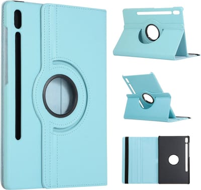 Hoes Geschikt voor Samsung Galaxy Tab S9 Plus / S9 FE Plus hoes Licht Blauw – Hoes Geschikt voor Samsung Galaxy Tab S9 Plus / S9 FE Plus tablet hoes – 360° draaibaar bookcase - Ntech
