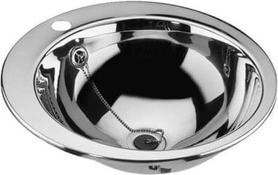 Ronde wastafel met kraangat in- en uitwendig hoogglans 360mm