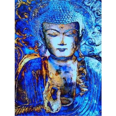 Diamant borduurwerk kruissteek diamant schilderij Boeddhisme Home Decor 20X30CM blue