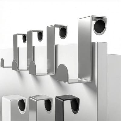Minismus Deurhaken voor Opdekdeur Zilver 4-Pack - Handdoekhaken inclusief anti-slip pads - (voor 1.2 mm of 1.6 mm keukenkastjes of sponningsdeur) - Handdoekhaakjes voor Keukenkastjes