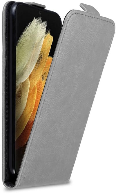 Cadorabo Hoesje geschikt voor Samsung Galaxy S21 ULTRA in TITANIUM GRIJS - Beschermhoes in flip design Case Cover met magnetische sluiting