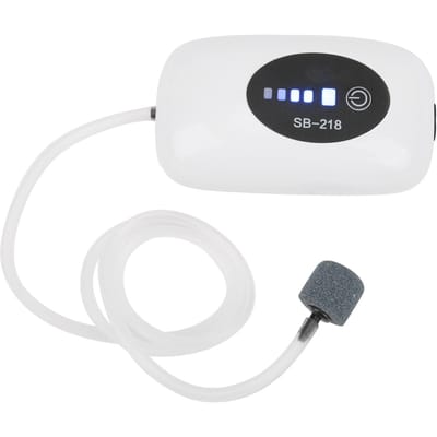 Pompe à oxygène avec câble USB Rechargeable Portable Silencieuse Pompe à air pour aquarium Pêche en extérieur Type 1 white