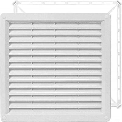 Ventilatierooster Afvoerrooster - Insectenbescherming Inbouwframe - Ventilatie Binnen Buiten - Hoogwaardig ASA-kunststof - 300 x 300 mm - Bruin