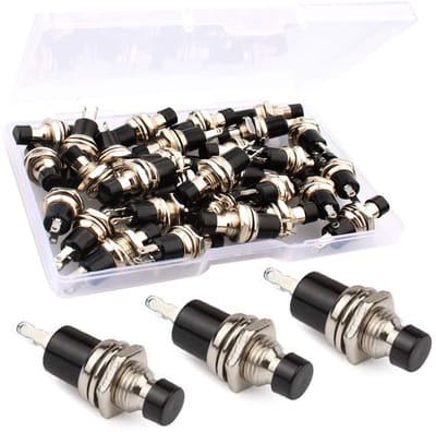 Dailygoods- Drukknop 30 Stuks - Mini 7mm - Spst On-Off - 2 Pin - Ac