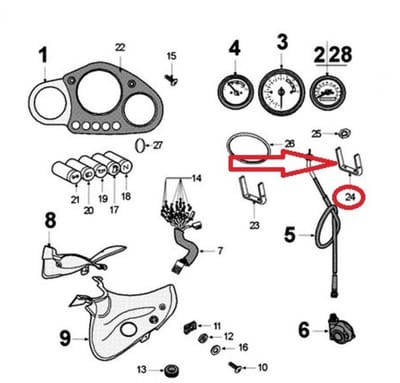Bride support de compte tour pour moto Peugeot 50 XR6 2000 à 2007 755755 Neuf