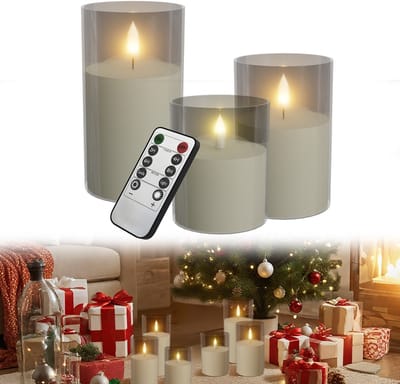 LED-kaarsen met timerfunctie en afstandsbediening - Vlamloze, flikkerende batterijkaarsen voor thuis, bruiloften, kerstdecoraties en stijlvolle woonaccessoires Transparant