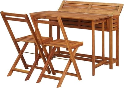 Plantentafel met stoelen - Bistroset tuin - Buiten genieten - Inklapbare stoelen - Acaciahout - Bruin