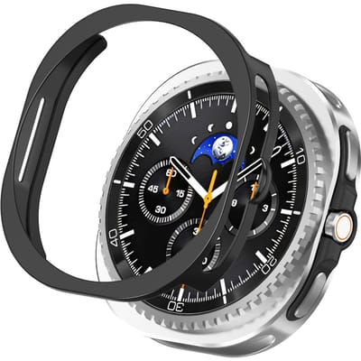 Screen protector - Geschikt voor Samsung Galaxy Watch 8 Classic (46 mm) - Full Cover Hard Case / Beschermend Hoesje - Zwart