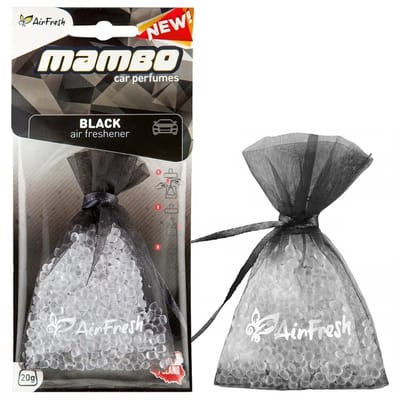 AIRFRESH MAMBO - Auto Luchtverfrisser - Zwart - Zakje met Geurparels - 20g