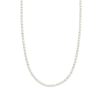 zilver gerhodineerd collier parels 2,8 mm 40 + 5 cm 1337723