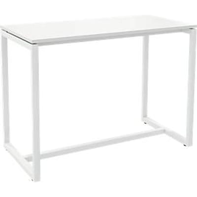 Paperflow statafel Easy Desk, van metaal, met stelschroeven op vloerniveau, H 1100 mm, bestand tegen desinfectiemiddelen, wit/wit