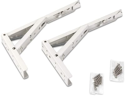 1 paar SOTECH klapconsoles, staal massief, wit, 242 x 136 x 20,5 mm Draagvermogen: 55 kg (per set)