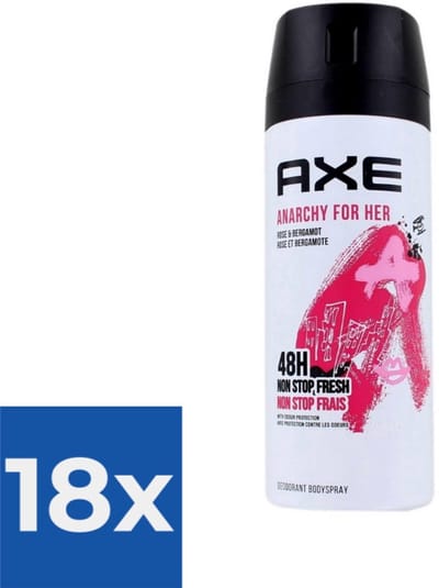 AXE Anarchy For Her Vrouwen Spuitbus deodorant 150 ml 3 stuk(s) - Voordeelverpakking 18 stuks